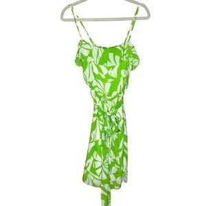 Lilly Pulitzer Silk Spaghetti Strap Beaded‎ Neck Floral Hawaiian Dress Size 6
